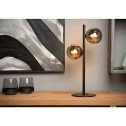 Lucide TYCHO - Tafellamp - 2xG9 - Zwart Outlet