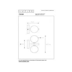 Lucide TYCHO - Wandlamp - 2xG9 - Zwart Hot