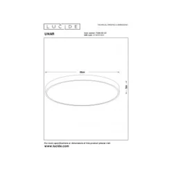 Lucide UNAR Plafonnière-Mat Go.-Ø60-LED Dimb.-60W-2700K