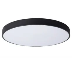 Lucide UNAR Plafonnière-Zwart-Ø60-LED Dimb.-60W-2700K