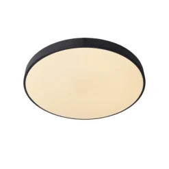 Lucide UNAR Plafonnière-Zwart-Ø60-LED Dimb.-60W-2700K