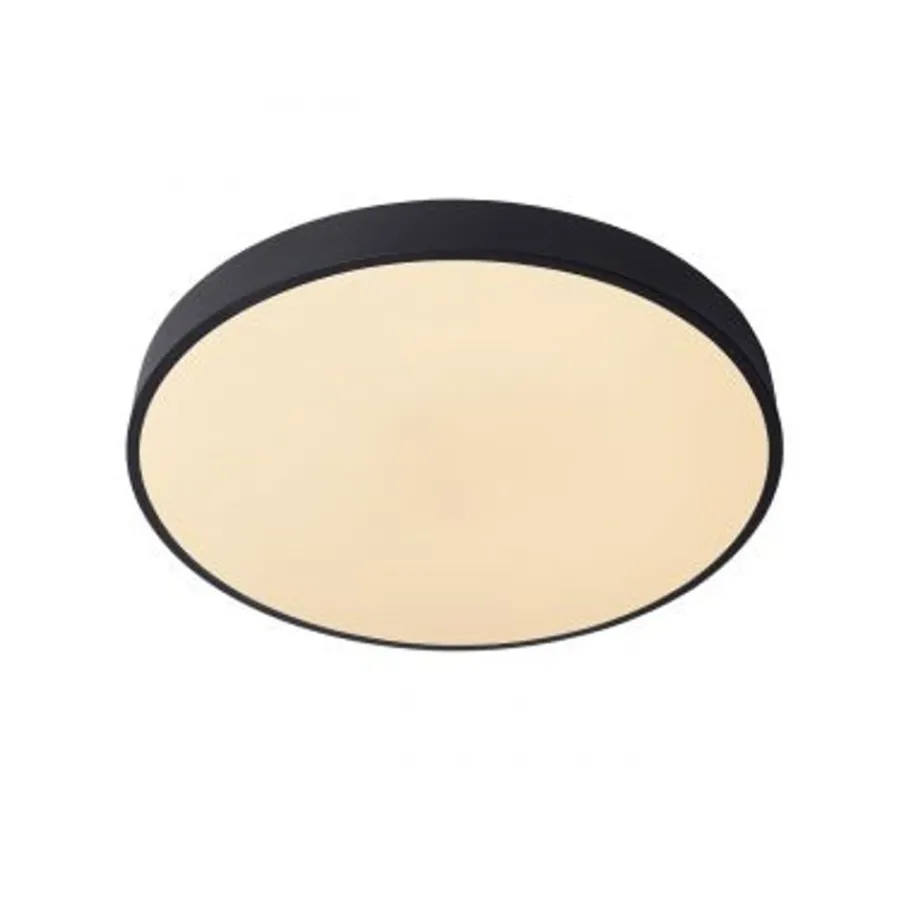 Lucide UNAR Plafonnière-Zwart-Ø49,5-LED Dimb.-36W-2700K Hot
