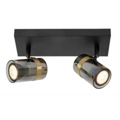 Lucide UPTON Plafondspot-Fumé-2xGU10-40W-Glas Hot