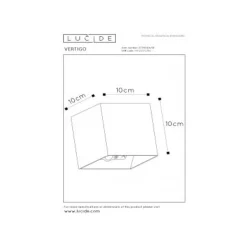 Lucide VERTIGO Wandlamp-Zwart-LED Dimb.-6W-2700K-5V-IP54 Outlet