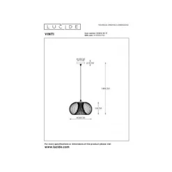 Lucide VINTI - Hanglamp - Ø 30 cm - 1xE27 - Koper Best