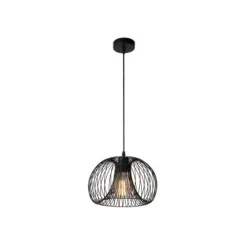 Lucide VINTI - Hanglamp - Ø 30 cm - 1xE27 - Zwart Clearance