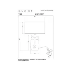 Lucide VISO Tafellamp-Wit-Ø36-1xE27-40W-Kerami. Hot