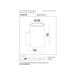 Lucide VOLANTIS Wandspot Buiten-Zwart-1xE27-40W-IP54 Discount