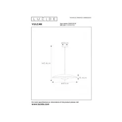Lucide VULCAN Hanglamp-Zwart-Ø47-LED Dimb.-9W-3000K-Staal Outlet