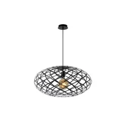 Lucide WOLFRAM - Hanglamp - Ø 65 cm - 1xE27 - Zwart