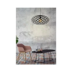 Lucide WOLFRAM - Hanglamp - Ø 65 cm - 1xE27 - Zwart