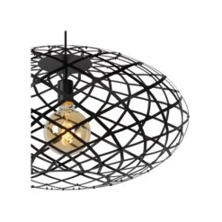 Lucide WOLFRAM - Hanglamp - Ø 65 cm - 1xE27 - Zwart