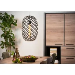 Lucide WOLFRAM - Hanglamp - Ø 32 cm - 1xE27 - Zwart Online
