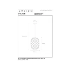 Lucide WOLFRAM - Hanglamp - Ø 32 cm - 1xE27 - Mat Goud / Messing Hot
