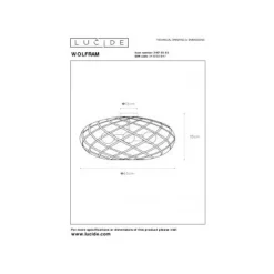 Lucide WOLFRAM - Plafonnière - Ø 65 cm - 3xE27 - Mat Goud / Messing Online