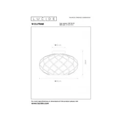 Lucide WOLFRAM - Plafonnière - Ø 30 cm - 1xE27 - Zwart Clearance