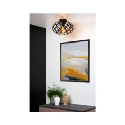 Lucide WOLFRAM - Plafonnière - Ø 30 cm - 1xE27 - Zwart Clearance