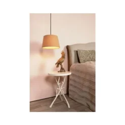 Lucide WOOLLY Hanglamp-Okerge.-Ø28-1xE27-60W-Katoen Best