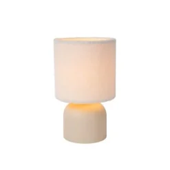 Lucide WOOLLY Tafellamp-Beige-Ø16-1xE14-40W-Katoen Hot