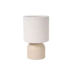 Lucide WOOLLY Tafellamp-Beige-Ø16-1xE14-40W-Katoen Hot