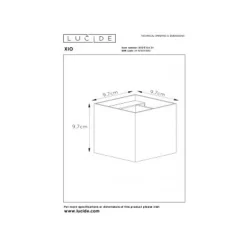 Lucide XIO Wandlicht Vierkant G9/4W 380LM 2700K Wit Hot