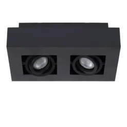 Lucide XIRAX Plafondlicht 2xGU10/5W DTW 3000K Zwart Clearance