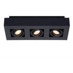 Lucide XIRAX Plafondlicht 3xGU10/5W LED DTW Zwart Clearance
