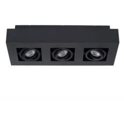 Lucide XIRAX Plafondlicht 3xGU10/5W LED DTW Zwart Clearance
