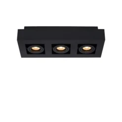 Lucide XIRAX Plafondlicht 3xGU10/5W LED DTW Zwart Clearance