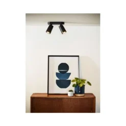 Lucide XYRUS Spot 2xGU10/5W incl.DTW L20 W9 H12.5cm Zwart Online