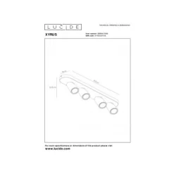 Lucide XYRUS Spot 4xGU10/5W incl.DTW L60 W9 H12.5cm Zwart Best