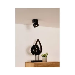 Lucide YUMIKO - Plafondspot - Ø 7,8 cm - LED Dimb. - 1x10W 2700K - Zwart Clearance