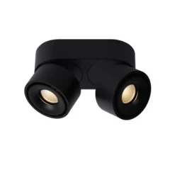 Lucide YUMIKO - Plafondspot - Ø 7,8 cm - LED Dimb. - 2x10W 2700K - Zwart Clearance