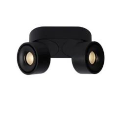 Lucide YUMIKO - Plafondspot - Ø 7,8 cm - LED Dimb. - 2x10W 2700K - Zwart Clearance