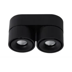 Lucide YUMIKO - Plafondspot - Ø 7,8 cm - LED Dimb. - 2x10W 2700K - Zwart Clearance