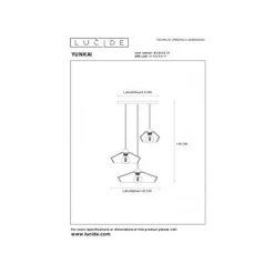 Lucide YUNKAI Hanglamp-Nature.-Ø60-3xE27-60W-Papier