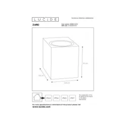 Lucide ZARO - Wandspot Buiten - 1xGU10 - IP44 - Wit Hot
