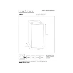 Lucide ZARO - Wandspot Buiten - 2xGU10 - IP44 - Wit Discount