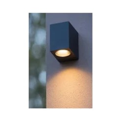 Lucide ZARO - Wandspot Buiten - 1xGU10 - IP44 - Zwart