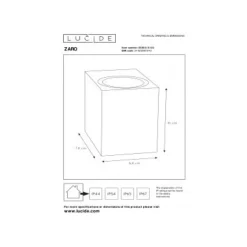 Lucide ZARO - Wandspot Buiten - 1xGU10 - IP44 - Zwart
