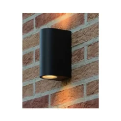 Lucide ZARO - Wandspot Buiten - 2xGU10 - IP44 - Zwart
