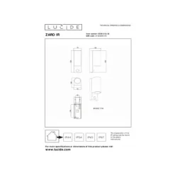 Lucide ZARO IR Wandspot Buiten-Zwart-2xGU10-7W-IP65 New