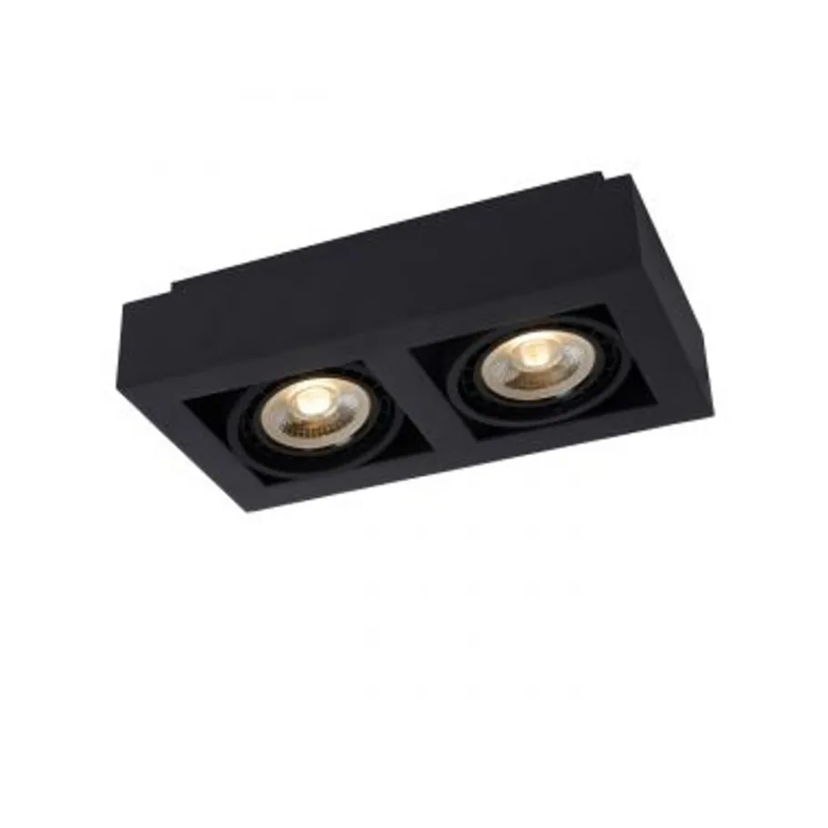 Lucide ZEFIX Plafondspot 2x Gu10/12W DTW Zwart Sale