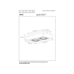 Lucide ZEFIX Plafondspot 2x Gu10/12W DTW Zwart Sale