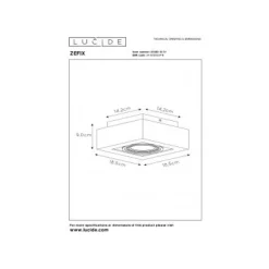 Lucide ZEFIX Plafondspot 1x Gu10/12W DTW Wit New