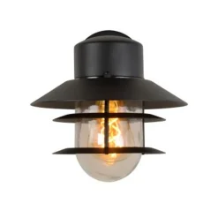Lucide ZICO - Wandlamp Buiten - Ø 21,8 cm - 1xE27 - IP44 - Zwart Discount