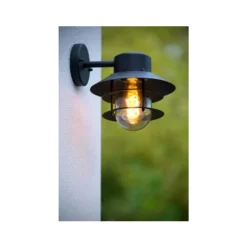 Lucide ZICO - Wandlamp Buiten - Ø 21,8 cm - 1xE27 - IP44 - Zwart Discount