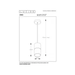 Lucide ZINO - Hanglamp - Ø 10 cm - 1xE27 - Zwart Best
