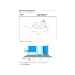 Lucide ZIVA Inbouwspot Rond GU10/5W IP44 Ø8.5cm Zwart Clearance