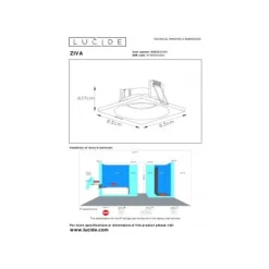 Lucide ZIVA Inbouwspot Vierkant GU10/5W IP44 Wit Online